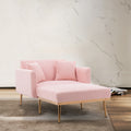 Coolmore Fashionable And Classic Style Chaise Lounge Chair Accent Chair For Living Room, Bedroom Teddy Pink Pink Teddy Foam Teddy