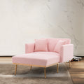 Coolmore Fashionable And Classic Style Chaise Lounge Chair Accent Chair For Living Room, Bedroom Teddy Pink Pink Teddy Foam Teddy