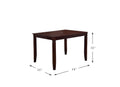Modern Contemporary 5Pc Dining Set Espresso Finish Unique Eyelet Back 4X Chairs Cushion Seats Brown Wood Dining Room Rubberwood Rectangular Dining Table With Chair Wood Wood Brown Seats 4 48 Inches Contemporary,Modern 4 Leg Solid Wood