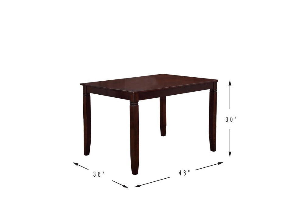 Modern Contemporary 5Pc Dining Set Espresso Finish Unique Eyelet Back 4X Chairs Cushion Seats Brown Wood Dining Room Rubberwood Rectangular Dining Table With Chair Wood Wood Brown Seats 4 48 Inches Contemporary,Modern 4 Leg Solid Wood