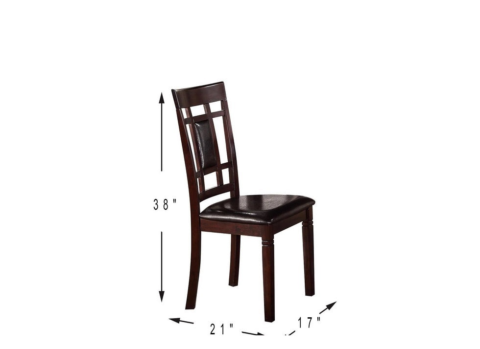Modern Contemporary 5Pc Dining Set Espresso Finish Unique Eyelet Back 4X Chairs Cushion Seats Brown Wood Dining Room Rubberwood Rectangular Dining Table With Chair Wood Wood Brown Seats 4 48 Inches Contemporary,Modern 4 Leg Solid Wood