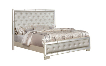 Madison Queen Size Upholstery Bed Made With Solid Wood In Beige Box Spring Not Required Queen Beige Bedroom Contemporary,Modern Solid Wood Mdf Wood