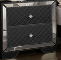 Madison Upholstery Nightstand Made With Wood In Black Color Black Solid Wood