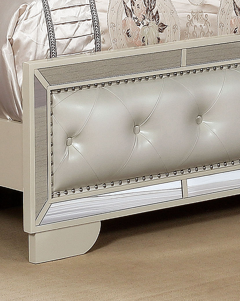 Madison Queen Size Upholstery Bed Made With Solid Wood In Beige Box Spring Not Required Queen Beige Bedroom Contemporary,Modern Solid Wood Mdf Wood