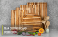 Teak Cutting Board Bf02002 S 18 Inch, Pack Of 5 Pieces Natural Solid Wood