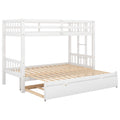 Twin Over Pull Out Bunk Bed With Trundle, White Twin White Pine