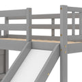 Twin Over Twin Bunk Bed With Convertible Slide And Stairway, Gray Gray Pine