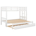 Twin Over Pull Out Bunk Bed With Trundle, White Twin White Pine