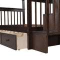 Stairway Twin Over Twin Bunk Bed With Three Drawers For Bedroom, Dorm Espresso Old Sku: Lp000309Aap Espresso Solid Wood