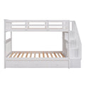 Stairway Twin Over Twin Bunk Bed With Three Drawers For Bedroom, Dorm White Old Sku: Lp000309Aak White Solid Wood