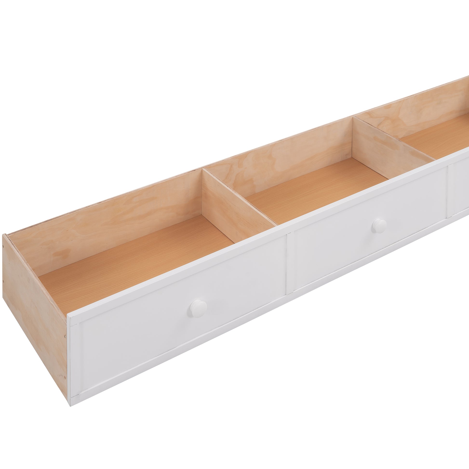 Stairway Twin Over Twin Bunk Bed With Three Drawers For Bedroom, Dorm White Old Sku: Lp000309Aak White Solid Wood