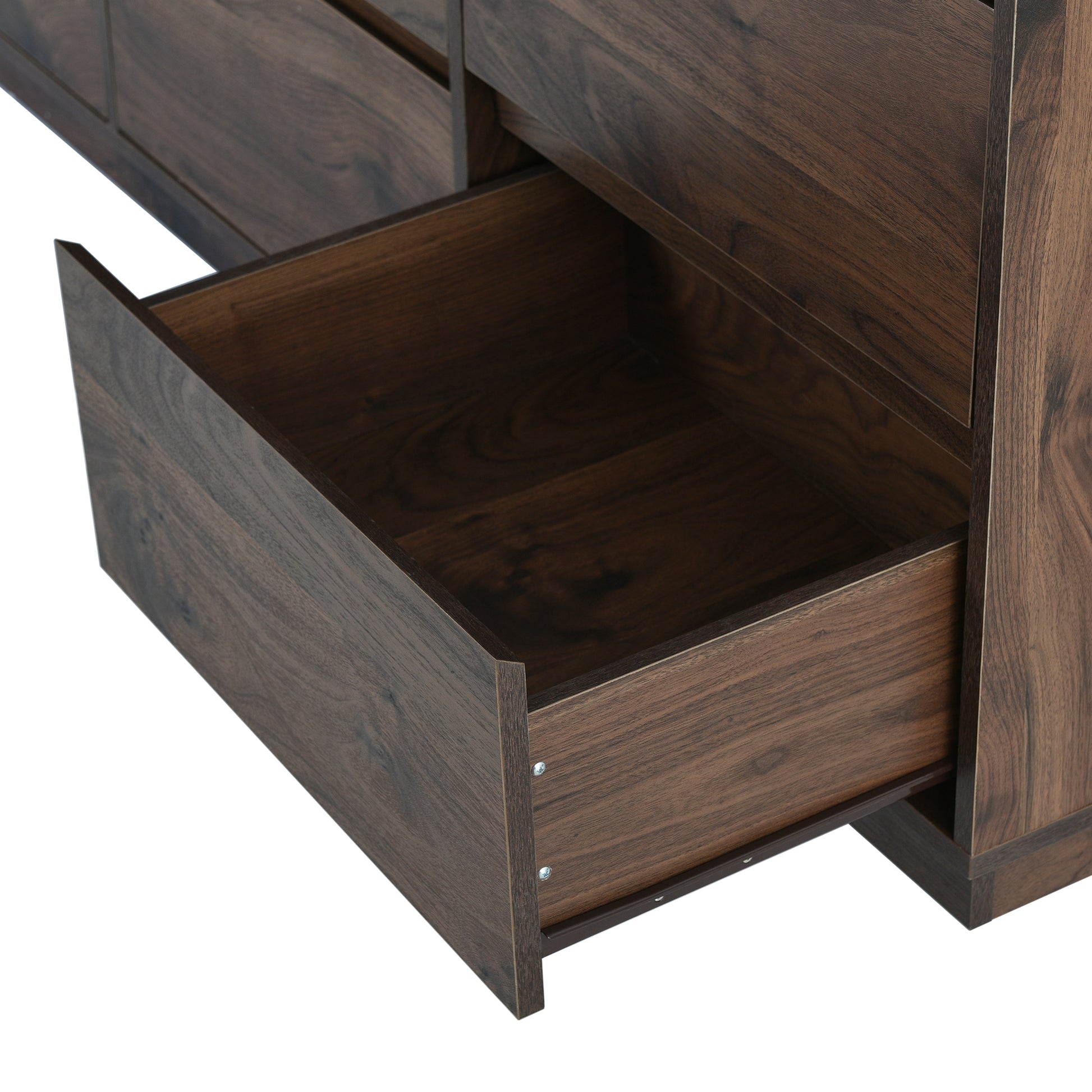 Mid Century Modern 9 Drawers Dresser,Dark Brown Dark Brown Mdf