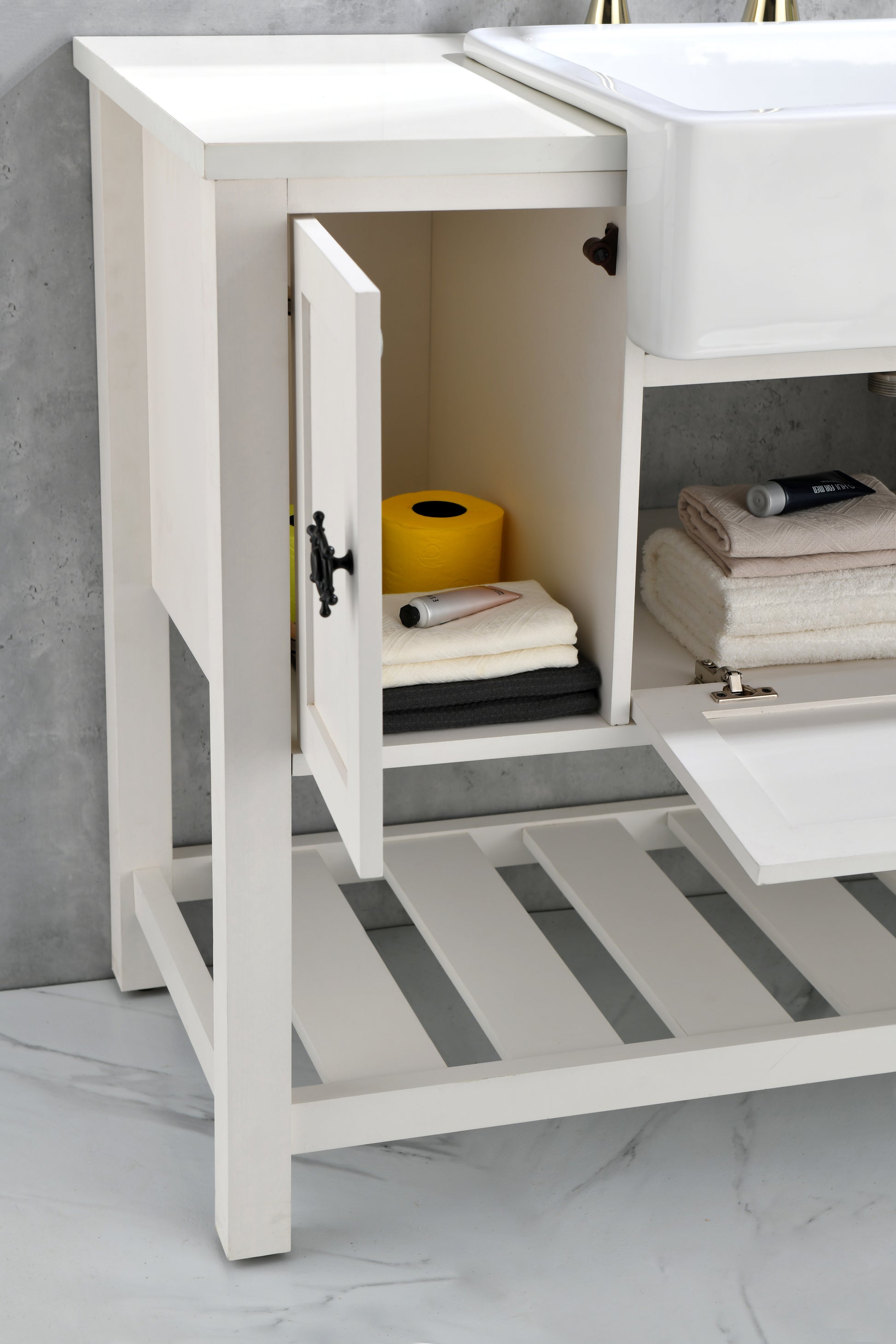 Solid Wood Bathroom Vanities Without Tops 48 In. W X 20 In. D X 33.60 In. Hbath Vanity In White With White Solid Wood