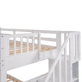 Stairway Twin Over Twin Bunk Bed With Three Drawers For Bedroom, Dorm White Old Sku: Lp000309Aak White Solid Wood