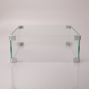 Glass Wind Gurad Square Glass Windshield For Square Fire Table Transparent Glass