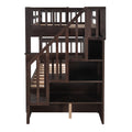 Stairway Twin Over Twin Bunk Bed With Three Drawers For Bedroom, Dorm Espresso Old Sku: Lp000309Aap Espresso Solid Wood