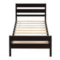 Twin Bed With Headboard And Footboard,Espresso Twin Espresso Pine