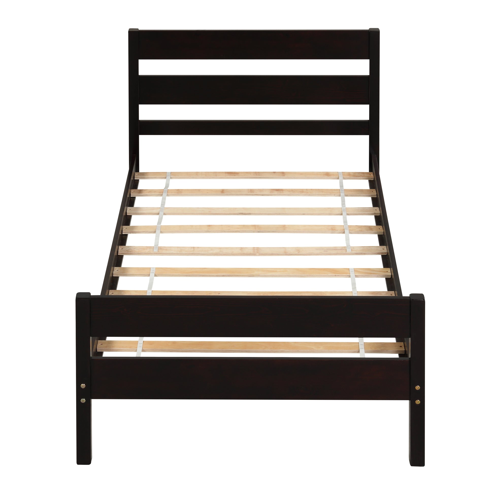 Twin Bed With Headboard And Footboard,Espresso Twin Espresso Pine