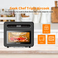 Geek Chef Steam Air Fryer Toast Oven Combo26 Qt Steam Convection Oven Countertop50 Cooking Presets, With 6 Slice Toast, 12