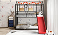 Twin Over Twin Metal Bunk Bed ,Metal Housebed With Slide,Three Colors Available. Black With Red Slide Old Sku :Lp000095Aaj Twin Red Metal