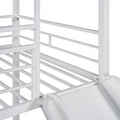 Twin Over Twin Metal Bunk Bed ,Metal Housebed With Slide,Three Colors Available. White With White Slide Old Sku :Lp000095Aak Twin White Metal