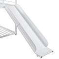 Twin Over Twin Metal Bunk Bed ,Metal Housebed With Slide,Three Colors Available. White With White Slide Old Sku :Lp000095Aak Twin White Metal