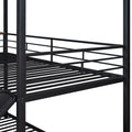 Twin Over Twin Metal Bunk Bed ,Metal Housebed With Slide,Three Colors Available. Black With Black Slide Old Sku :Lp000095Aab Twin Black Metal