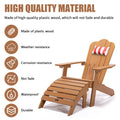 Tale Adirondack Chair Backyard Outdoor Furniture Painted Seating With Cup Holder All Weather And Fade Resistant Plastic Wood For Lawn Patio Deck Garden Porch Lawn Furniture Chairs Brown Ban On Brown Wood Plastic