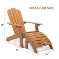 Tale Adirondack Chair Backyard Outdoor Furniture Painted Seating With Cup Holder All Weather And Fade Resistant Plastic Wood For Lawn Patio Deck Garden Porch Lawn Furniture Chairs Brown Ban On Brown Wood Plastic