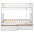 Twin Over Twin Bunk Bed With Drawers, Convertible Beds, White Old Sku: Sm000240Aak 1 Box Spring Not Required Twin White Wood Bedroom Bunk Pine