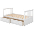 Twin Over Twin Bunk Bed With Drawers, Convertible Beds, White Old Sku: Sm000240Aak 1 Box Spring Not Required Twin White Wood Bedroom Bunk Pine