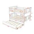 Full Over Full Bunk Bed With Twin Size Trundle And Ladder Gray Old Sku: Lp000204Aae Gray Solid Wood