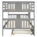 Full Over Full Bunk Bed With Twin Size Trundle And Ladder Gray Old Sku: Lp000204Aae Gray Solid Wood