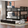 Full Over Full Bunk Bed With Twin Size Trundle And Ladder White Old Sku: Lp000204Aap Espresso Solid Wood