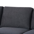 3 Pieces U Shaped Sofa With Removable Ottomans Gray Foam Polyester 6 Seat