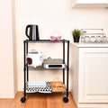 Simple Deluxe Heavy Duty 3 Shelf Shelving With Wheels, Adjustable Storage Units, Steel Organizer Wire Rack, 23