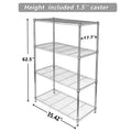 Simple Deluxe 4 Tier Heavy Duty Storage Shelving Unit, Heught Adjustable, Chrome,35.43