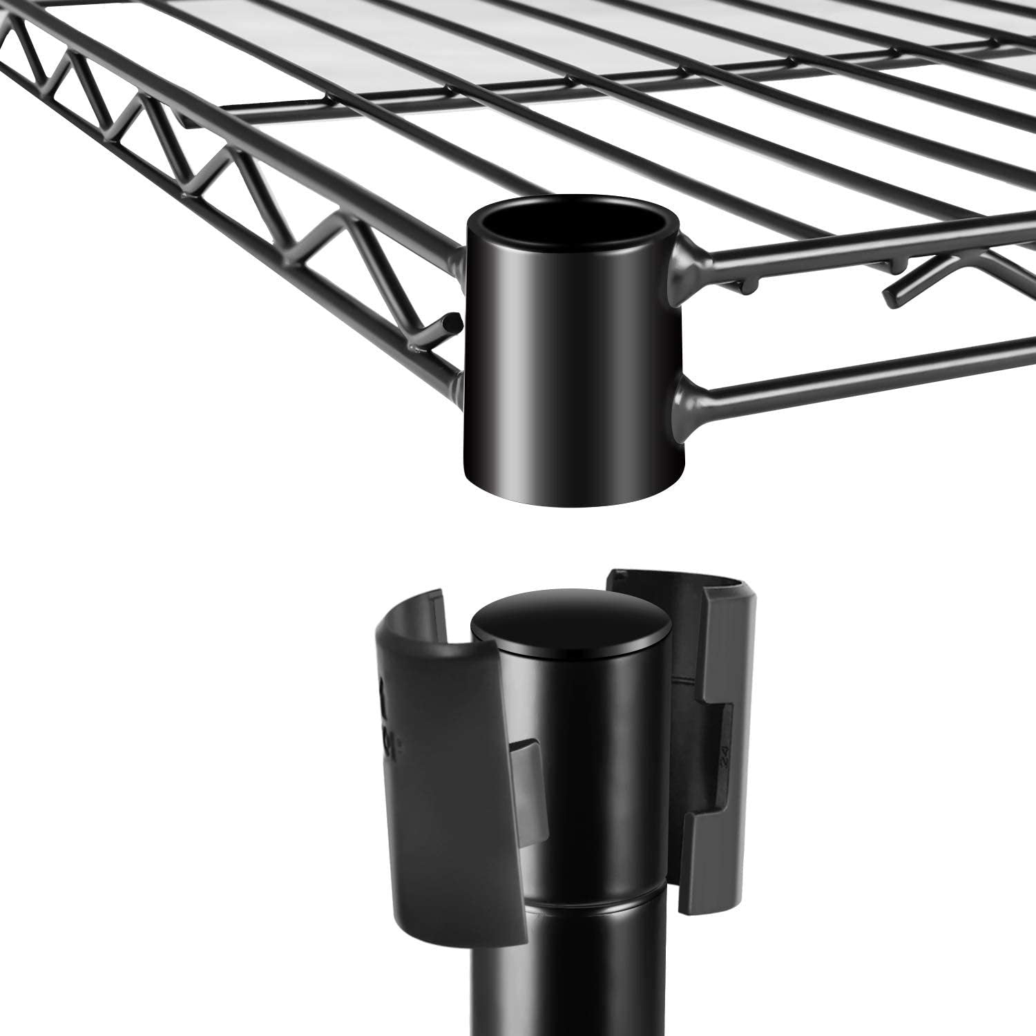 Simple Deluxe Heavy Duty 5 Shelf Shelving Unit, 29" D X 14"W X 61" H, 5 Tier, Black Silver Steel