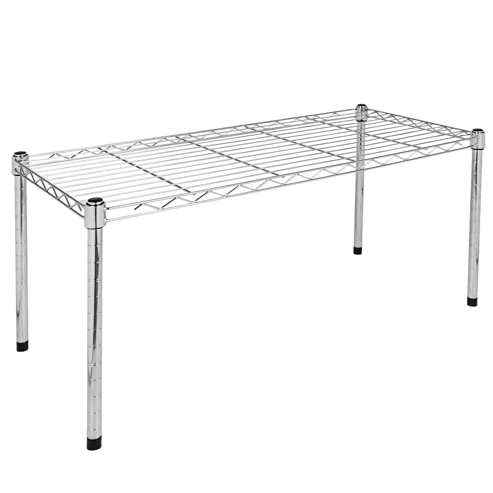 Simple Deluxe Heavy Duty 1 Shelf Shelving, Adjustable Storage Units, Steel Organizer Wire Rack, 30" W X 14" D X 15" H, Chrome Silver Iron