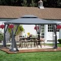 13X10 Outdoor Patio Gazebo Canopy Tent With Ventilated Double Roof And Mosquito Net Detachable Mesh Screen On All Sides ,Suitable For Lawn, Garden, Backyard And Deck,Gray Top Gray Metal