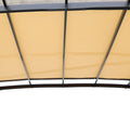 12 X 9 Ft Outdoor Pergola Patio Gazebo,Retractable Shade Canopy,Steel Frame Grape Gazebo,Sunshelter Pergola For Gardens,Terraces,Backyard Same As W419S00041 Beige Brown Steel