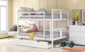 Full Over Full Bunk Bed With Drawers And Ladder For Bedroom, Guest Room Furniture White Old Sku :Lp000205Aak White Solid Wood