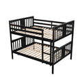 Full Over Full Bunk Bed With Ladder For Bedroom, Guest Room Furniture Espresso Old Sku :Lp000203Aap Espresso Solid Wood