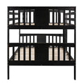 Full Over Full Bunk Bed With Ladder For Bedroom, Guest Room Furniture Espresso Old Sku :Lp000203Aap Espresso Solid Wood