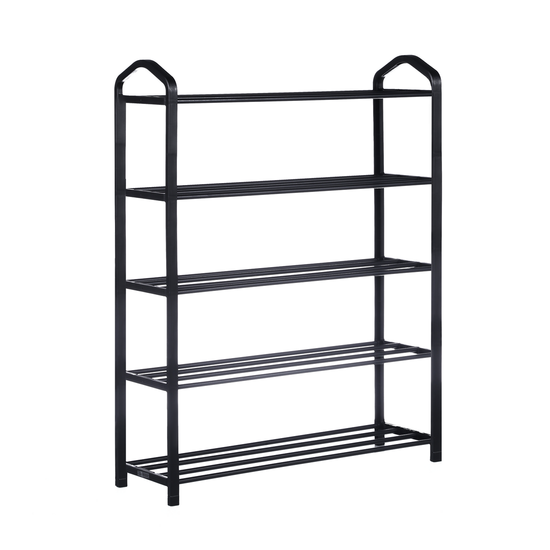 Yssoa 5 Tier Stackable Shoe Rack, 15 Pairs Sturdy Shoe Shelf Storageblack Shoe Tower For Bedroom, Entryway, Hallway, And Closet Black Carbon Steel