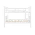 Full Over Full Bunk Bed With Ladder For Bedroom, Guest Room Furniture White Old Sku :Lp000203Aak White Solid Wood