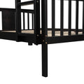 Full Over Full Bunk Bed With Ladder For Bedroom, Guest Room Furniture Espresso Old Sku :Lp000203Aap Espresso Solid Wood