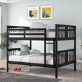 Full Over Full Bunk Bed With Ladder For Bedroom, Guest Room Furniture Espresso Old Sku :Lp000203Aap Espresso Solid Wood