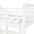 Full Over Full Bunk Bed With Ladder For Bedroom, Guest Room Furniture White Old Sku :Lp000203Aak White Solid Wood