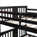 Full Over Full Bunk Bed With Ladder For Bedroom, Guest Room Furniture Espresso Old Sku :Lp000203Aap Espresso Solid Wood